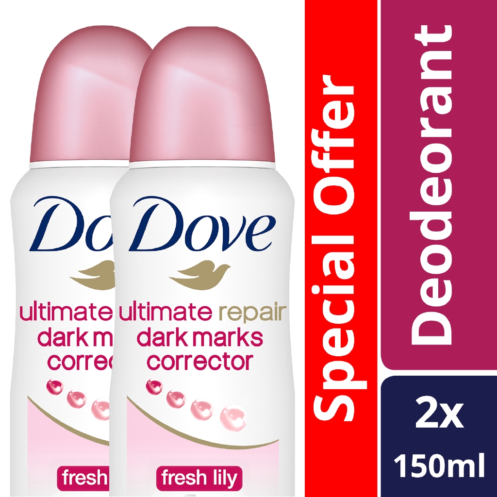 Dove Deodorant Spray Ultimate Repair Fresh Lily 150ml x2 Shopee