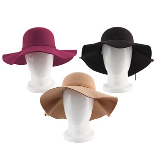 ⊙FMDWomen Wide Brim Fedora Bowler Cloche Hat Cap #3
