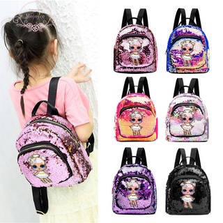 ❤pickingshop~Fashion Travel Backpacks Women Kids School Bags Sequins Girl Print Knapsack