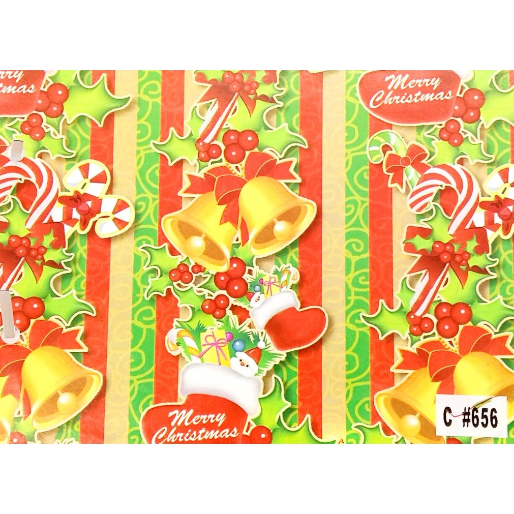 10 Sheets Glossy Thick Christmas Gift Wrap Paper (Size 25 x 19 Inches)
