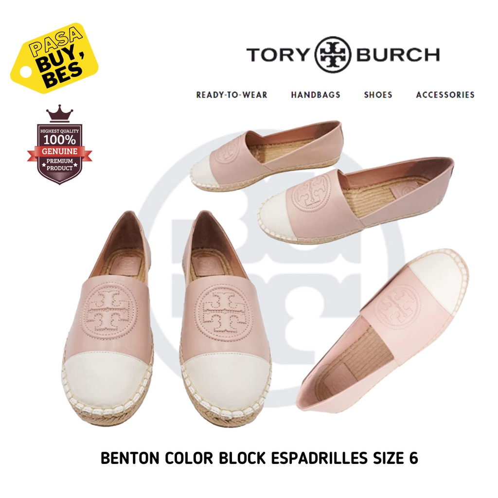 Tory Burch Benton Color Block Espadrilles Size 6 | Shopee Philippines