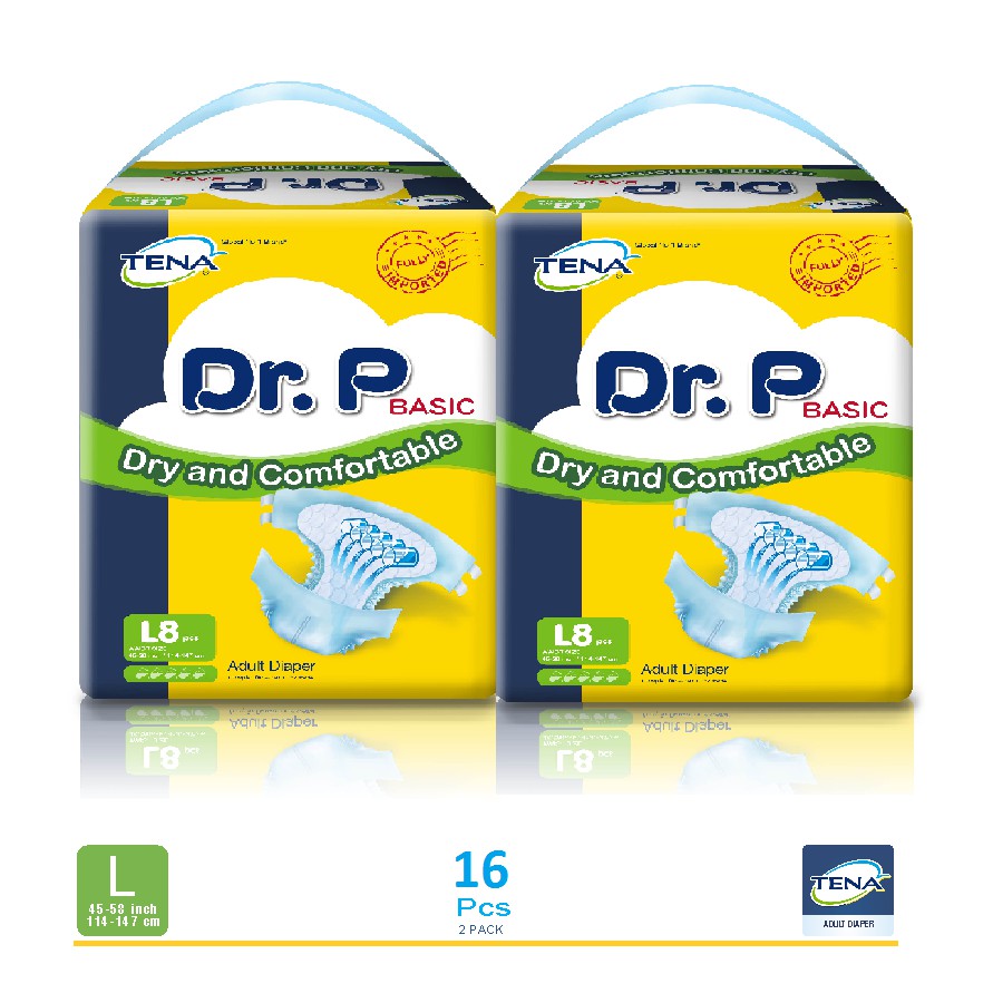 Dr P Basic Adult Diaper Dry And Comfortable L Pack Of 2