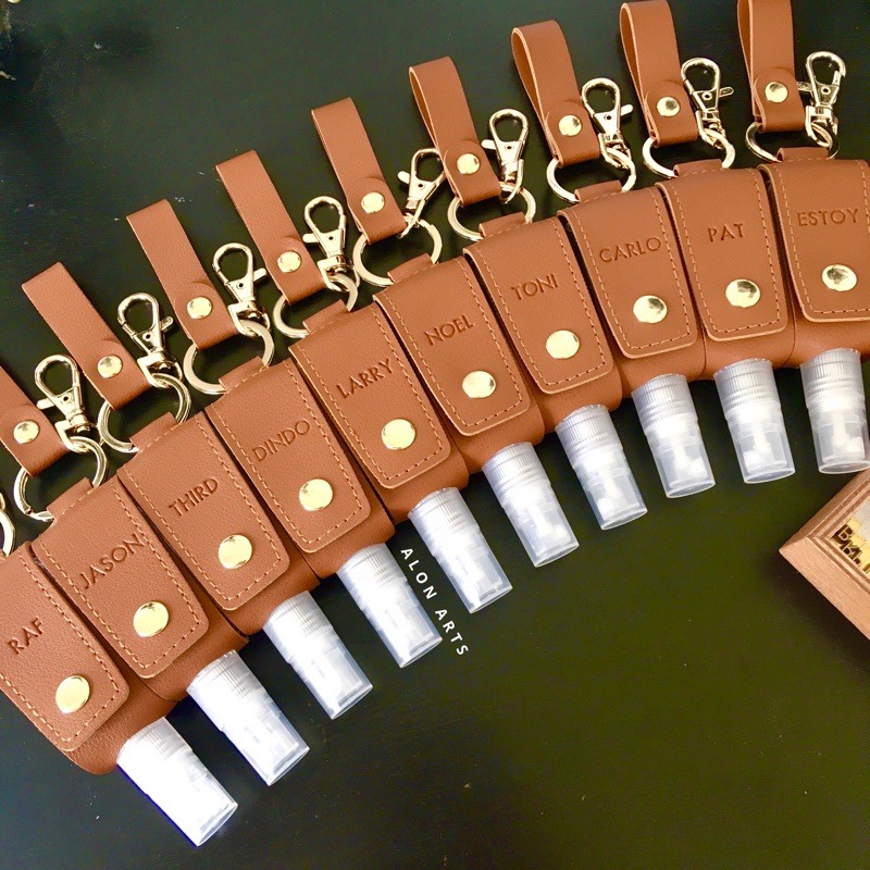 Alcohol Keychain [PERSONALIZED] Leather Alcohol Holder with 30ml Empty