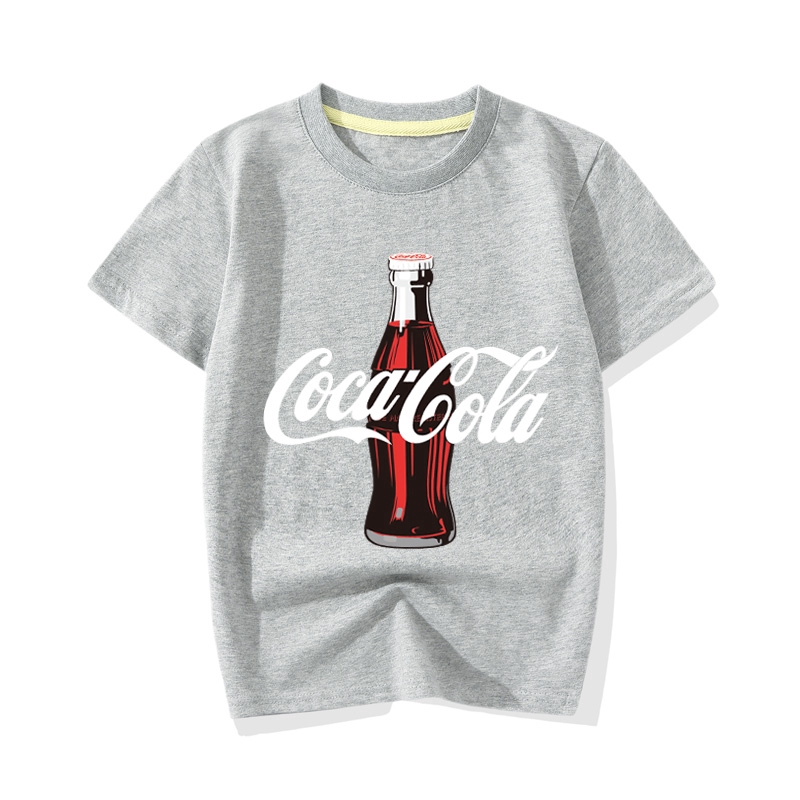 Summer Short Sleeved T Shirt Top Children S Casual Cotton Thigh Necked Shirt Bottomshirt Coca Cola Print Cute Shopee Philippines - old coke add on a shirt roblox