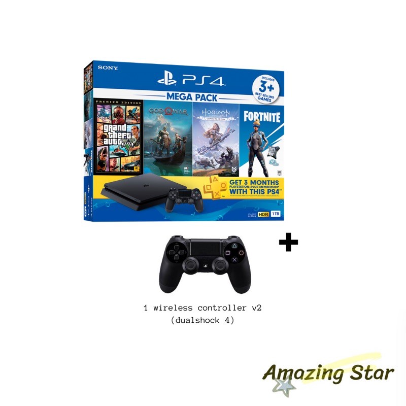 ps4 slim 1tb with 2 controllers