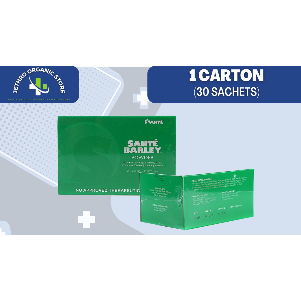 Sante Pure Barley Powder Juice 30 sachets x 3g New Zealand Shopee