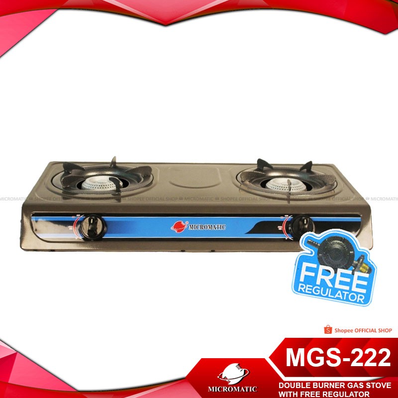 Micromatic MGS222 Double Burner Gas Stove with Regulator Shopee