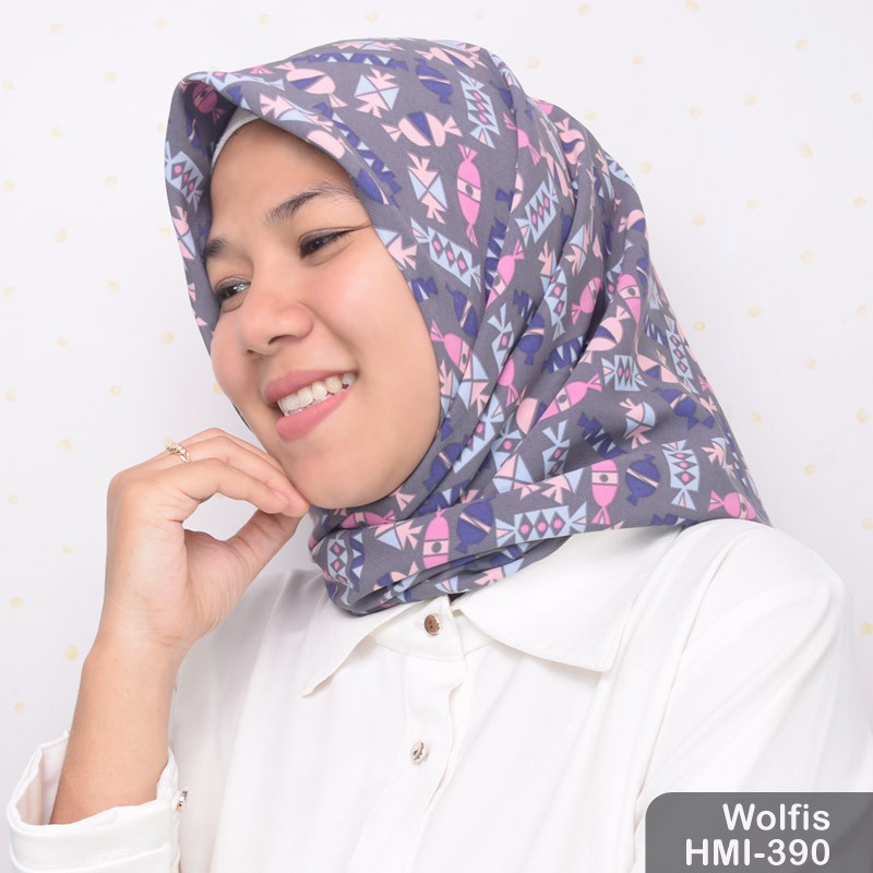 Square Pattern Hijab HMI-390 Mamah icis Hijab