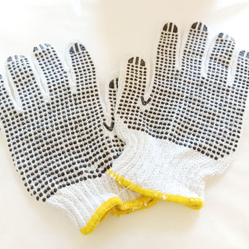Cotton knitted gloves with rubber dots (1 pair) Shopee Philippines