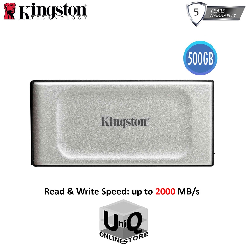 Kingston XS2000 500GB High Performance Portable SSD with USBC, Pocket