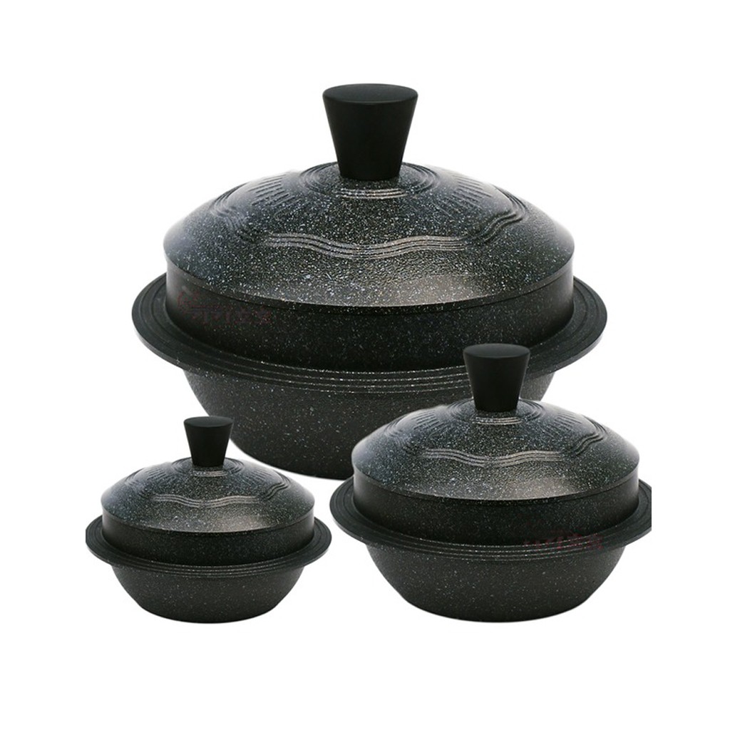 Korea Traditional Style Marble Coating "GAMASOT" Pot Opera Gamasot Cooking Pot 