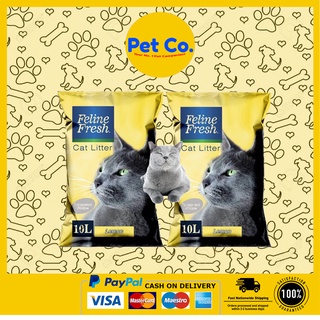 Feline Fresh Cat Litter 10L Clumping 99% Dust Free Cat Litter Sale Lemon 10L SET OF 2 [BEST SELLER]