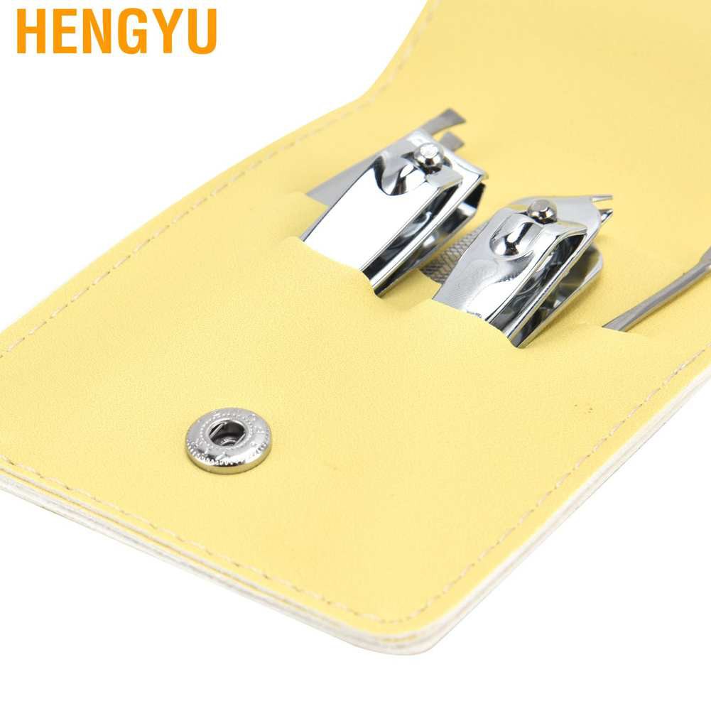 Hengyu 5Pcs/Set Stainless Steel Nail Clipper Set Portable Manicure Kit File Eyebrow Trimming Clip