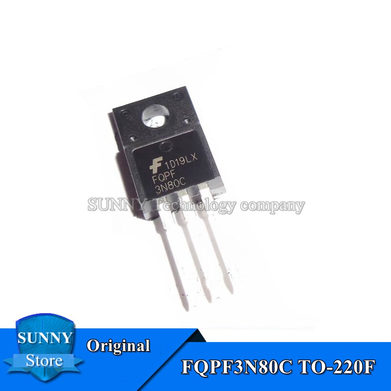 10Pcs Original FQPF3N80C TO-220F 3N80C 3N80 TO220F 3A/800V MOSFET N ...