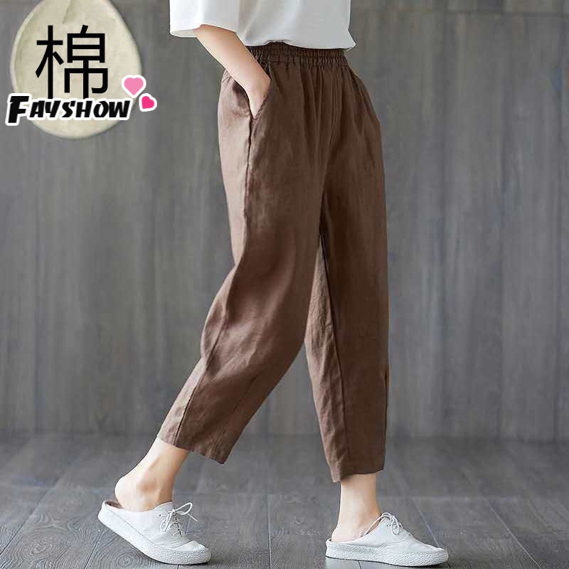 House Hypocrite I doubt it Cotton Linen Casual Pants Women Loose Fashion Trousers Thin Harem Trousers  | Shopee Philippines