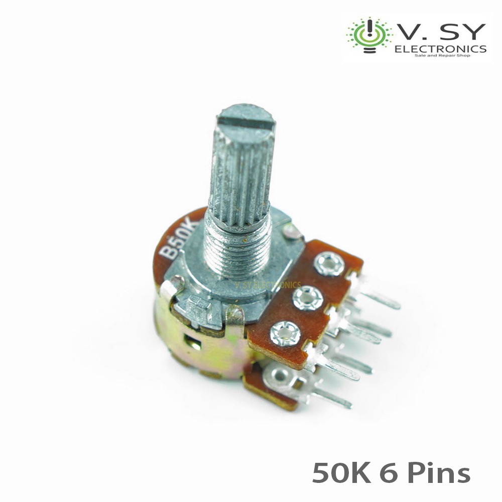 1pc. 50K B50K / 100K B100k / 500K B500K Dual Stereo Mono 3 6 Pin