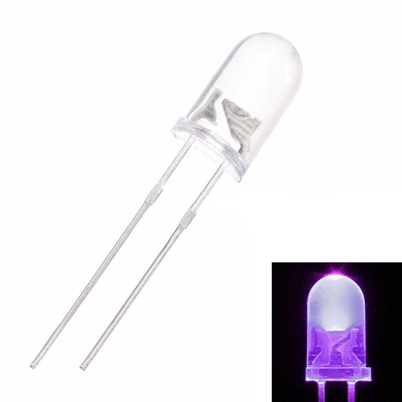 1000pcs F5 5mm Round  Ultra Violet LED UV Light 390-395nm Purple Lamp 
