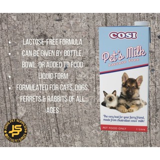 COSI PET'S MILK FOR DOGS AND CATS LACTOSE FREE 1L