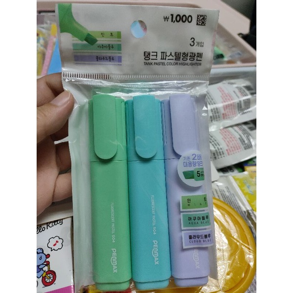 [DAISO KOREA] Penmax Pastel Color Highlighter 3 colors/set Shopee