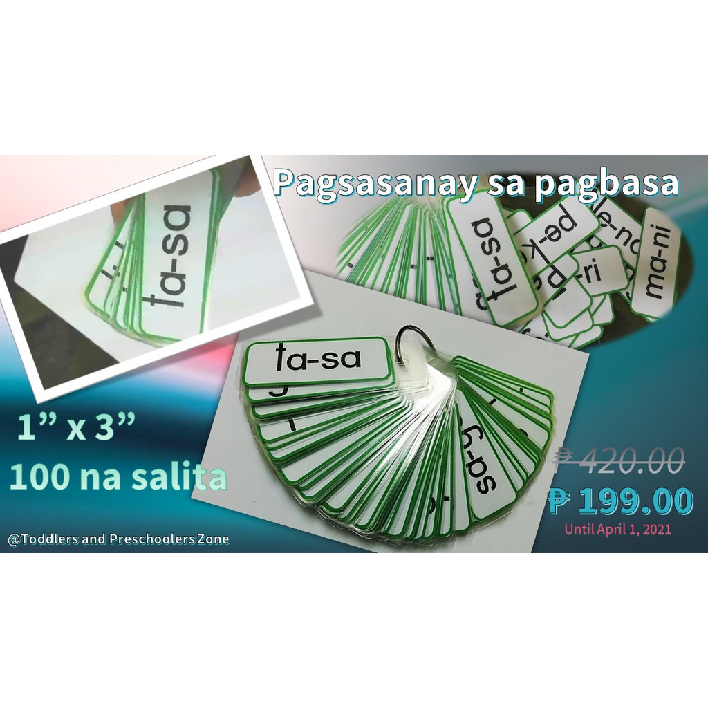 Flash Cards Salita Sa Filipino Pagsasanay Sa Pagbasa Presyo The Best