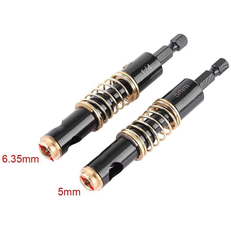 2Pcs1/4 Inch Shank Hinge Self Centering Drill Bits Set 5mm & 1/4 Inch Reaming Drill Wood Plastic Combination
