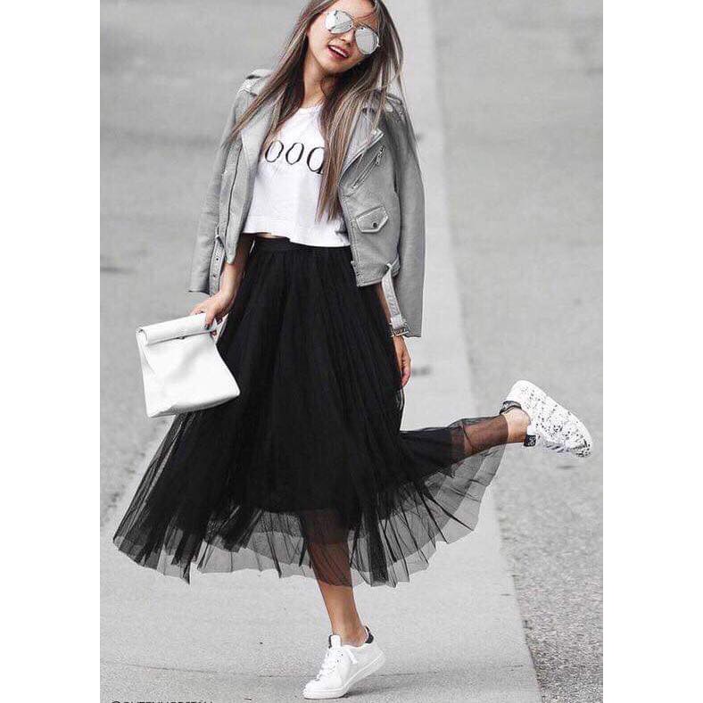 long tulle maxi skirt