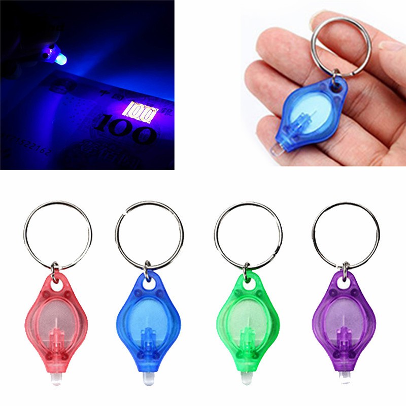 Hw Mini Led Uv Flashlight Keychain Promotion Ts Ultraviolet Torch Light Lamp Key Ring Light