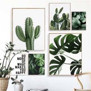 Green Plant Painting Monstera Poster Wall Art Canvas Picture Nordic Leaves Cactus Posters for Living Room Bedroom Home Decor #1