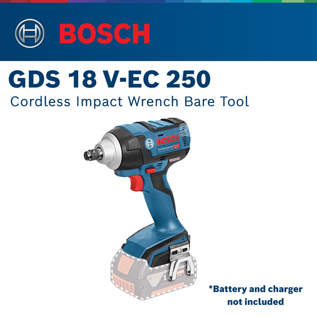 Bosch Cordless Impact Wrench Gds 18 V Ec 250 Bare Tool Shopee