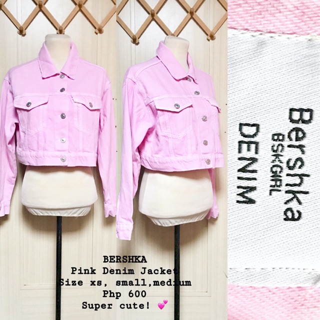 bershka pink denim jacket