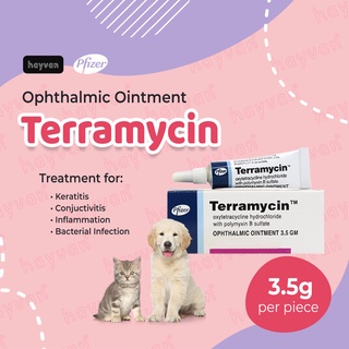 TERRAMYCIN 3.5g Ophthalmic Ointment for Dog Cat Conjunctiva for Pets Animals