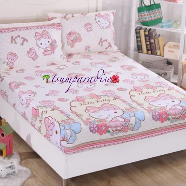 Fitted Bedsheet Single Double Queen King Or Pillowcase Hello Kitty