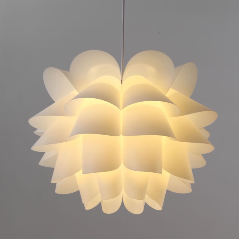 Lampshade Shade Pendant Light Home Plastic Diy White Ceiling Decorate Modern Lotus Lamp Simple