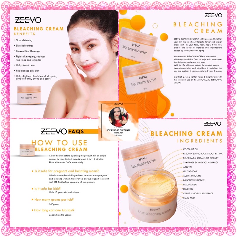 KOJIC BLEACHING CREAM ZEEVO (COD & ONHAND) Shopee Philippines