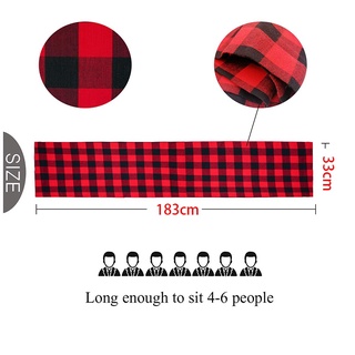 Checkered Tablecloth Cotton Black and Red Plaid Fashion Design #5