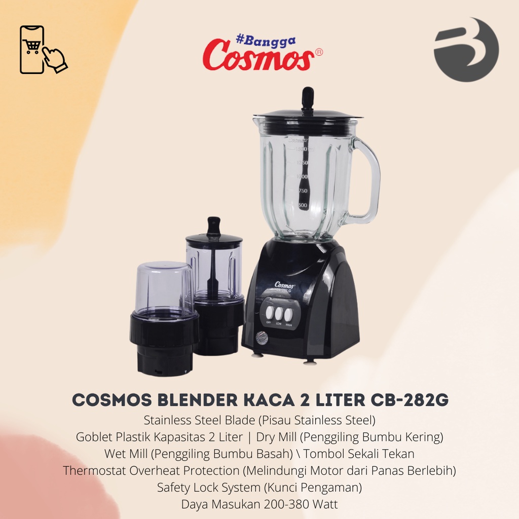 Cosmos Blender Glass Liters Cb G Official Warranty Shopee