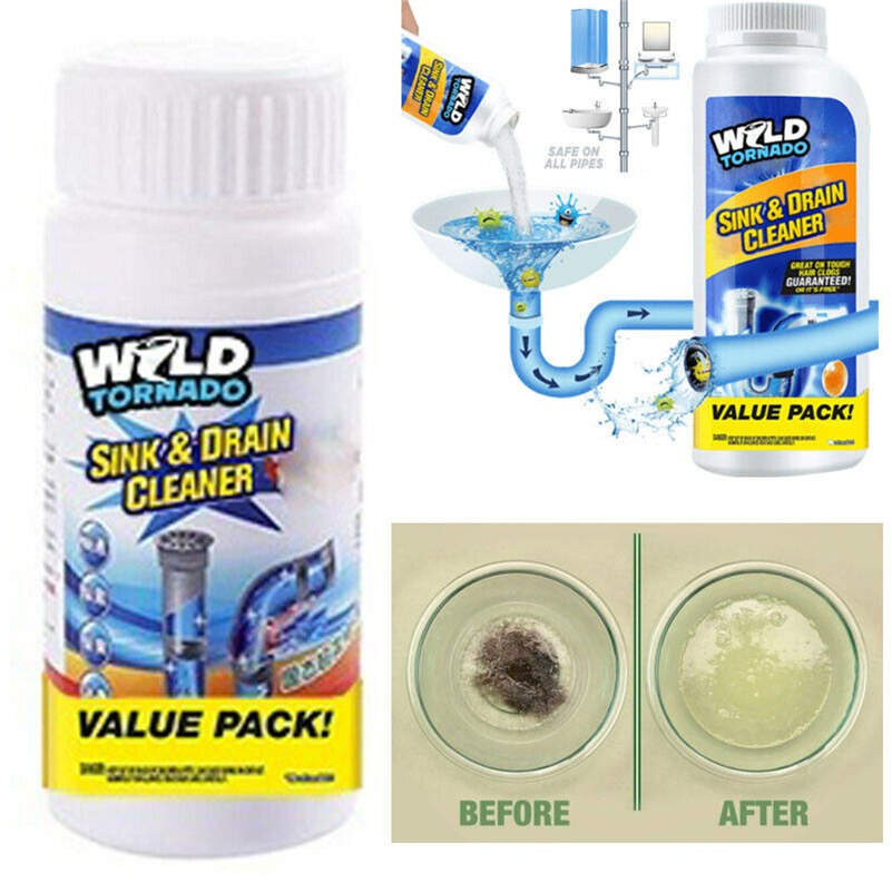 Wild Tornado Powder Powerful Sink and Drain Cleaner for Kitchen Toilet