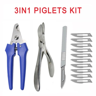 3in1 Pig Kit Piglets teeth cutter + Tail cutter +Pig Castration cutter for Piggery farm accessories