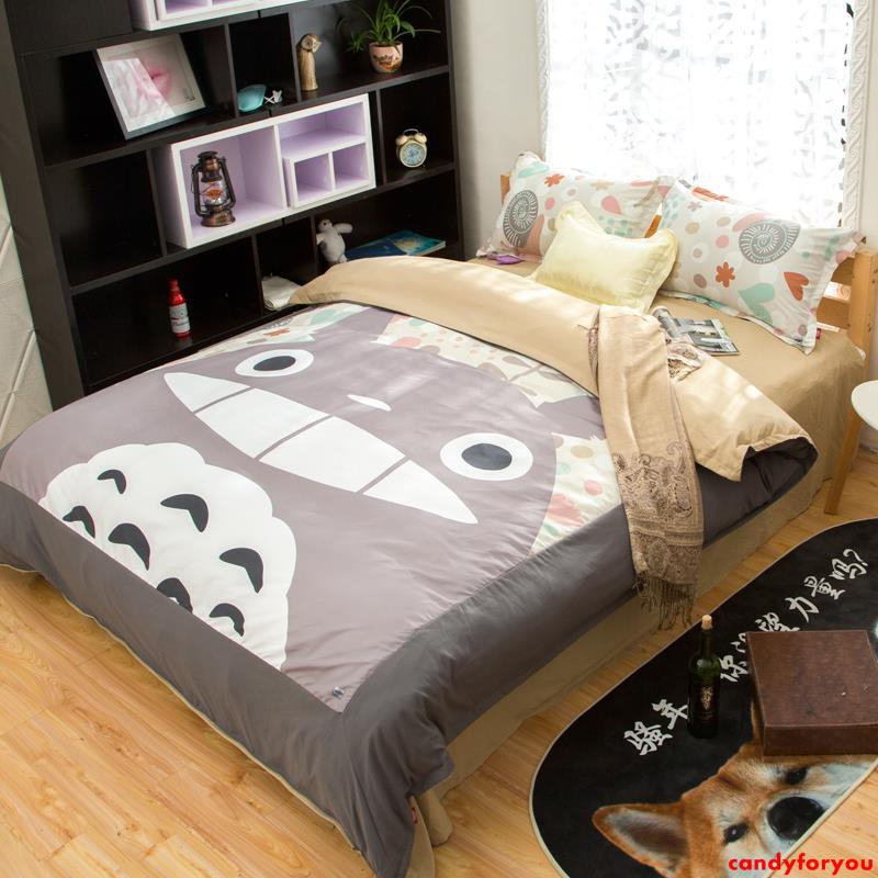 4pcs Set Cartoon Totoro Bed Sheets Quilt Cover 1 8m Double 1