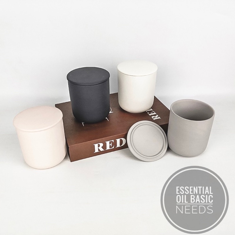 Nordic Style Ceramic Candle Vessel, Ceramic Candle Vessel with Lid