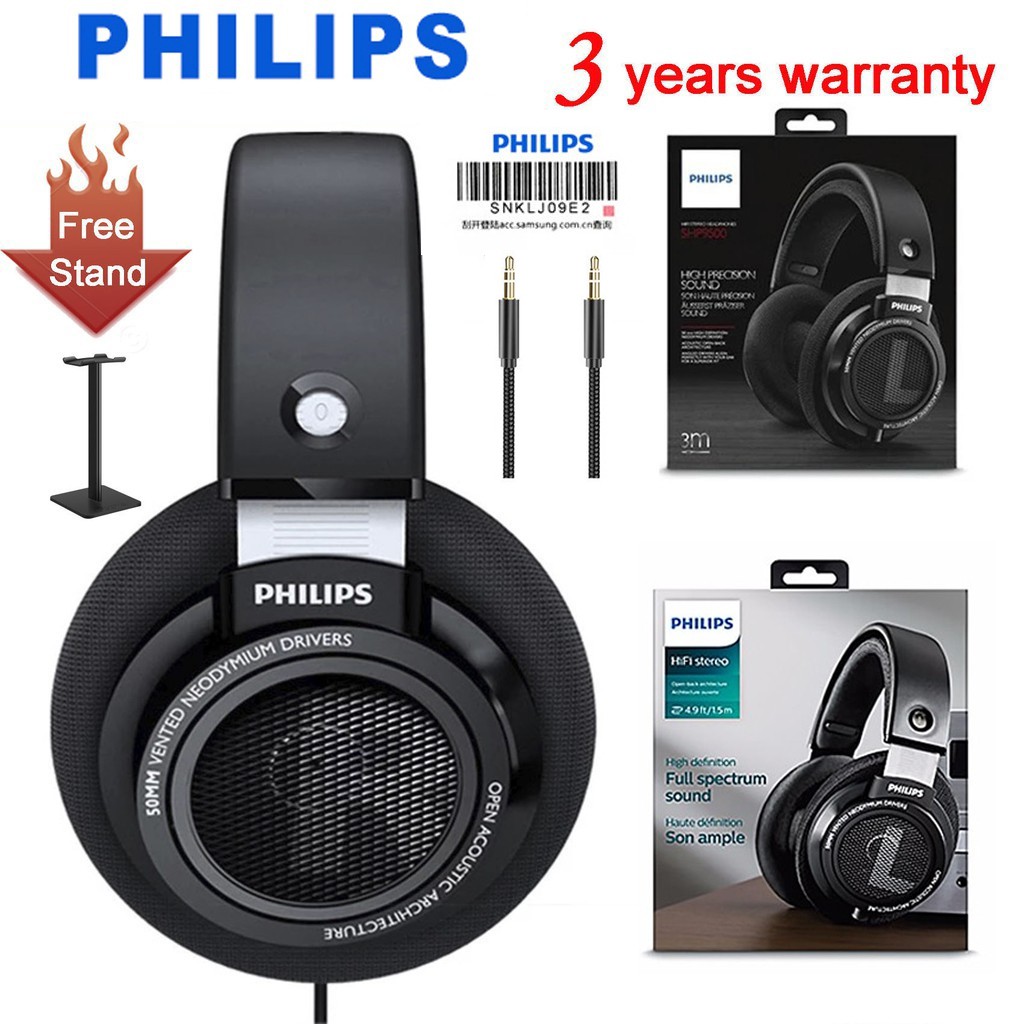 【3Year Warranty】Philips SHP9500 Wired Headphones WIth 3m Cable MBQUART