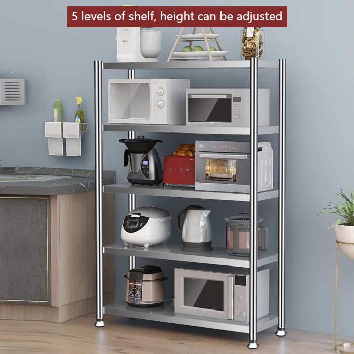 5 levels Kitchen Organizer Storage Rack Stainless Steel Kitchen Rack