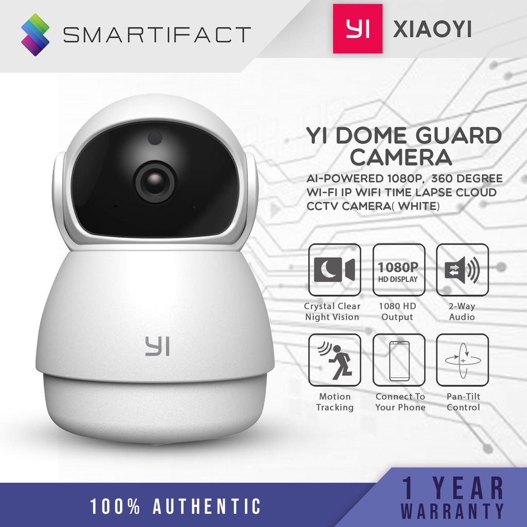 YI Dome Guard Camera AIPowered 1080P HD Night Vision 360 Degree WiFi