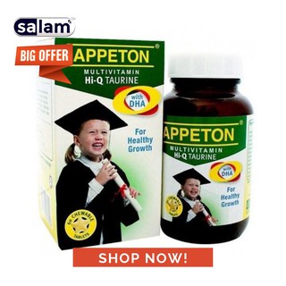 [EXP 07/2023] APPETON MULTIVITAMIN HI-Q TAURINE WITH DHA TABLET 60'S [IMMUNITY / BRAIN CELLS CONNECTION / KIDS]