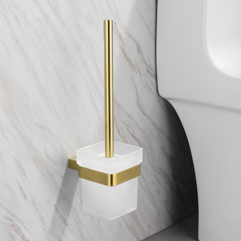 gold toilet brush set