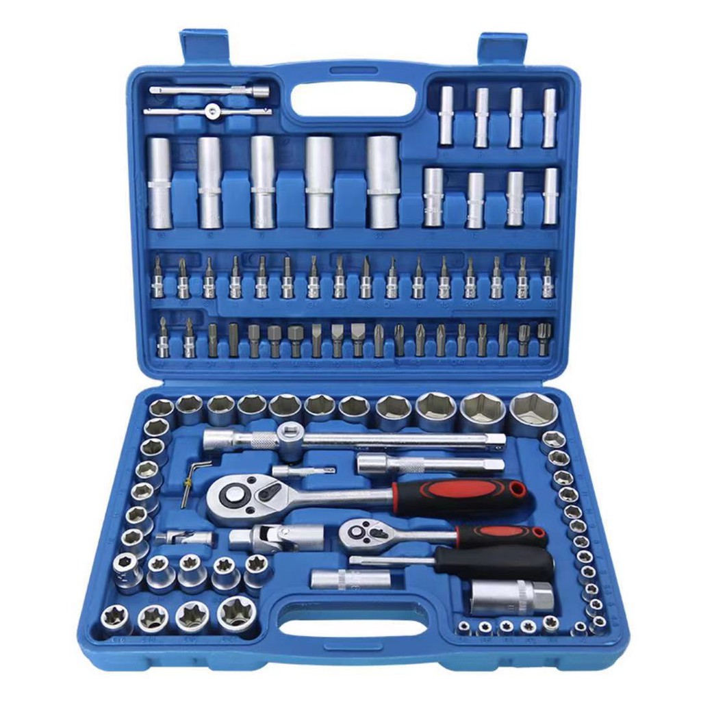 108pcs/set Tool Box Car Motorcycle Repair Set Hand Tools Home Service motor DIY Kit Shopee