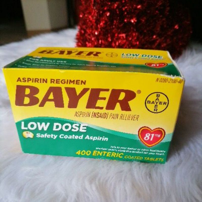 Bayer Low Dose Aspirin 81 mg Enteric Coated Tablets, 400 tablets