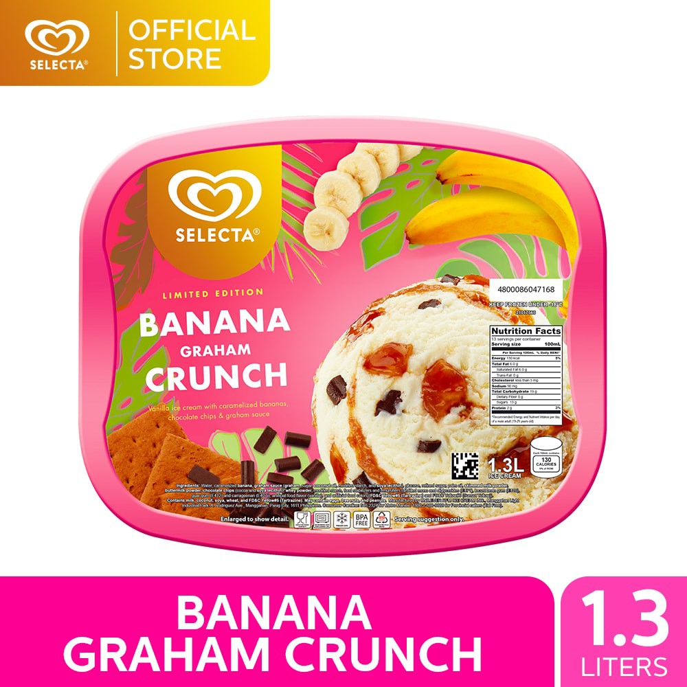 Selecta Banana Graham Crunch Ice Cream 1 3l Shopee Philippines