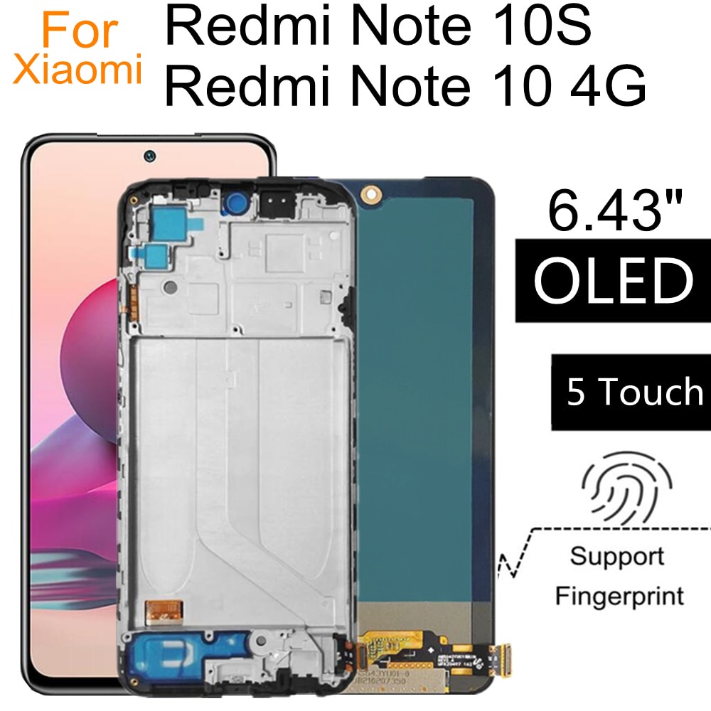 For Xiaomi Redmi Note 10note10 4g Amoled Lcd Display Touch Screen Digitizer Replacement For 4148