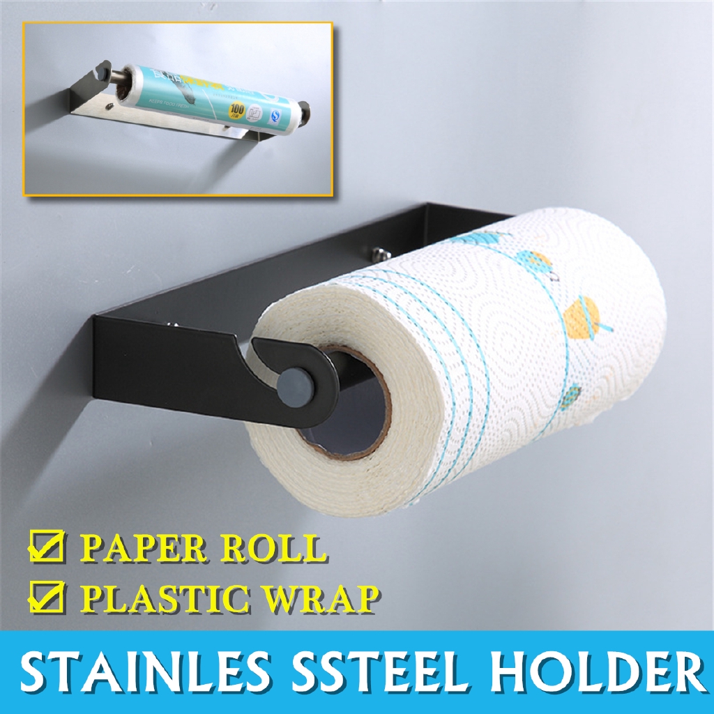 Stainless Steel Paper Towel Holder Under Cabinet Kitchen Bathroom